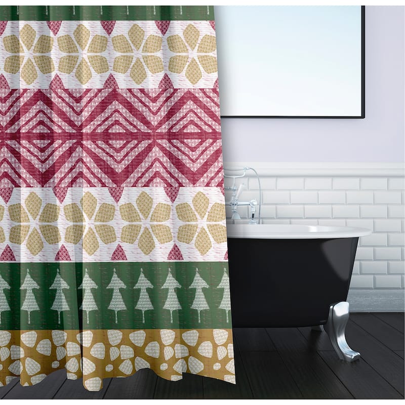 FairIsle Holiday Print Shower Curtain