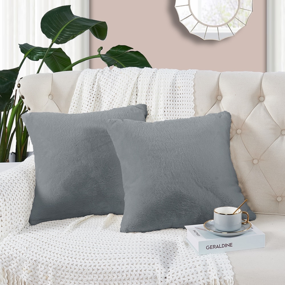 Home Soft Things FoxFauxFur Pillow Shell Set 2pcs 20"X20"
