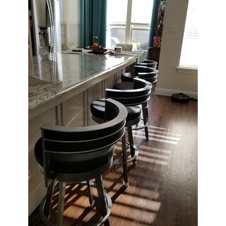 Strick & Bolton Klykov Upholstered Back 26-inch Swivel Metal Counter Stool