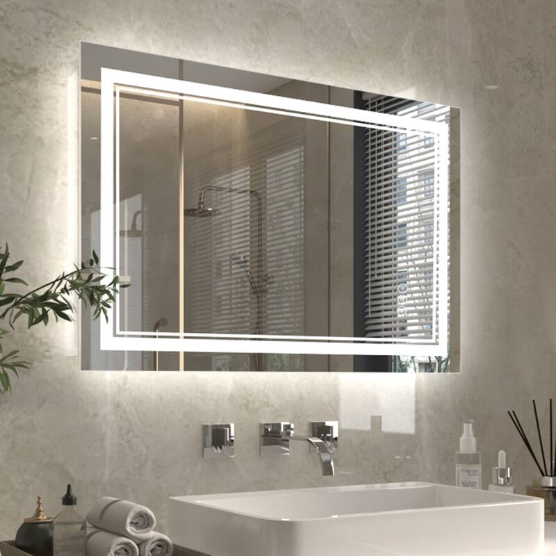 ExBrite Anti-Fog LED Bathroom Mirror with Endless Dimming - 24" x 36"