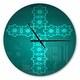 preview thumbnail 9 of 8, Designart 'Turquoise Holy Cross' Oversized Contemporary Wall CLock