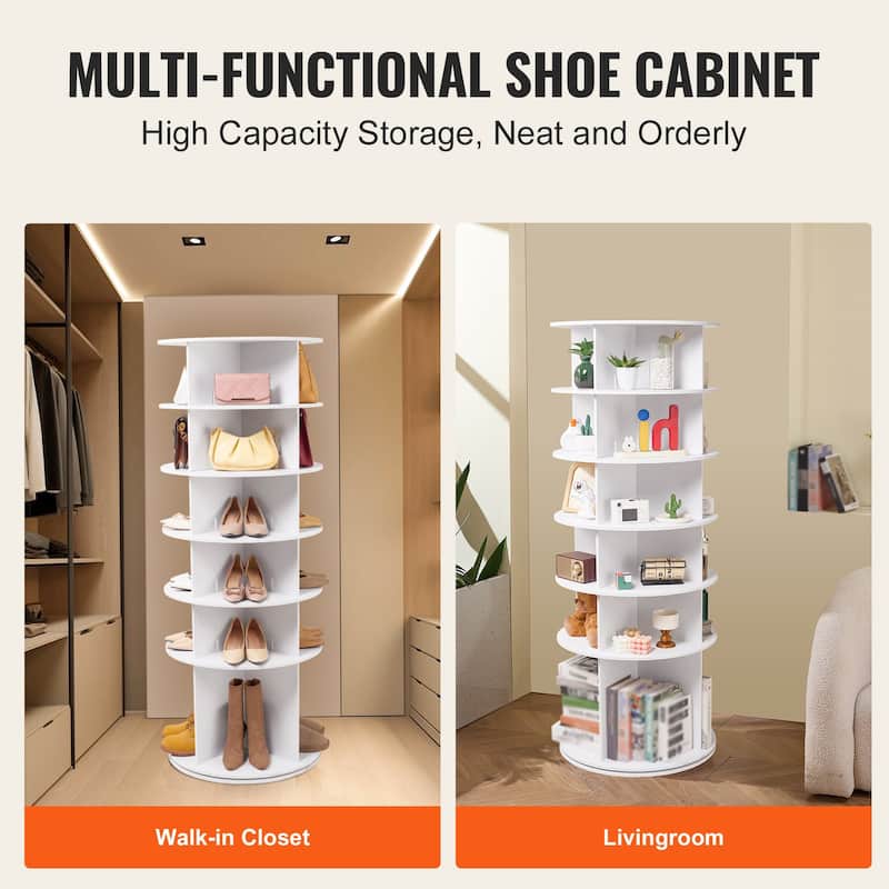 Rotating Shoe Rack Tower 360 Spinning Organizer for Closet or Entryway