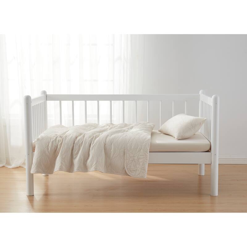 Clara Clark Ellipse Weave Toddler Bedding Set, 3PC Bedspread Set - All Season Quilted Comforter, Fitted Sheet, and Pillow Sham