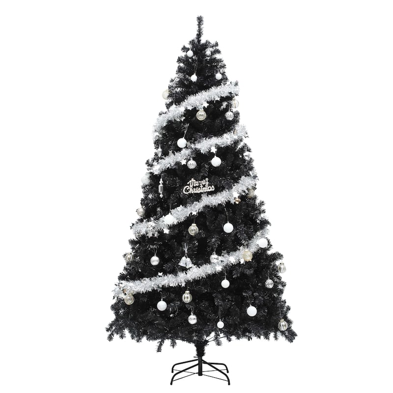 7.5ft Pre-lit Black Christmas Tree with Lights with 1600 Tips & 550 UL Listed Lights