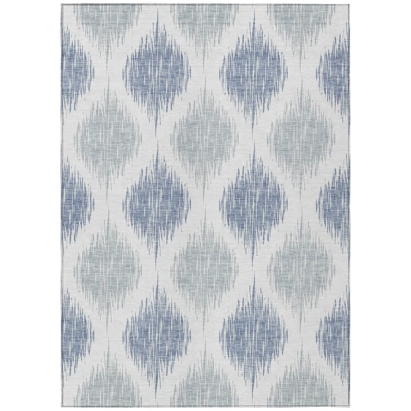 Machine Washable Indoor/ Outdoor Chantille Geo Contemporary Rug