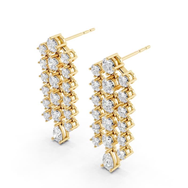 Auriya 14k Gold 3ctw Lab Grown Diamond Dangle Earrings (E-F VS)