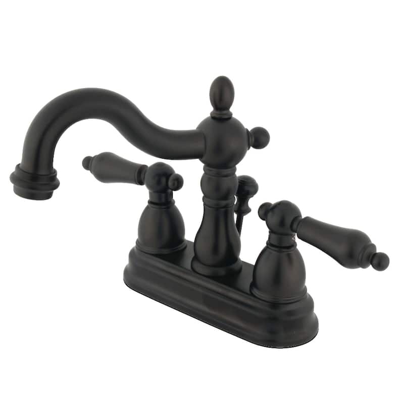 Kingston Brass Heritage Two-Handle 3-Hole Deck Mount 4 in. Centerset Bathroom Faucet - Oil Rubbed Bronze