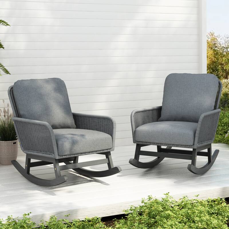 Soft Polyester Cushions and Durable Wooden Frame, Perfect for Indoor and Outdoor Spaces like Patio, Balcony, or Living Room - Grey