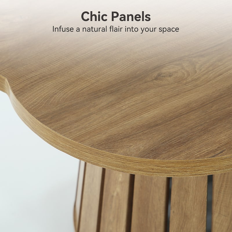 34"W Wood Coffee Table Round - N/A