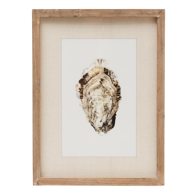 Wood Framed Wall Décor with Oyster, Set of 4 Styles