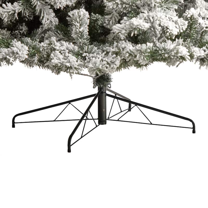 10ft. Flocked Fir Artificial Christmas Tree with 800 Clear LED Lights and 1680 Tips - Towering Winter X-Mas Showpiece