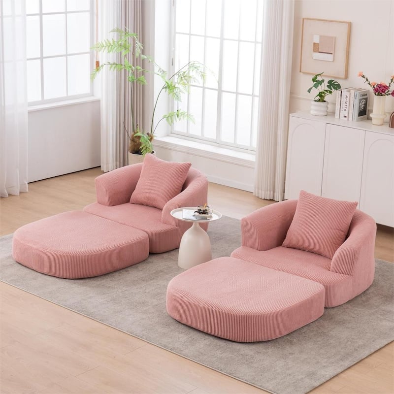 Corduroy Foldable Single Recliner Sofa