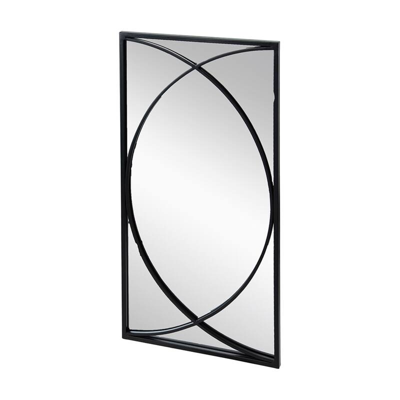 Crossed Ring Frame Wall Mirrors - 32" - Black - Set of 3