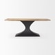 preview thumbnail 2 of 21, Maxton Light Brown Solid Wood w/ Black Iron Pedestal Base Rectangular Dining Table