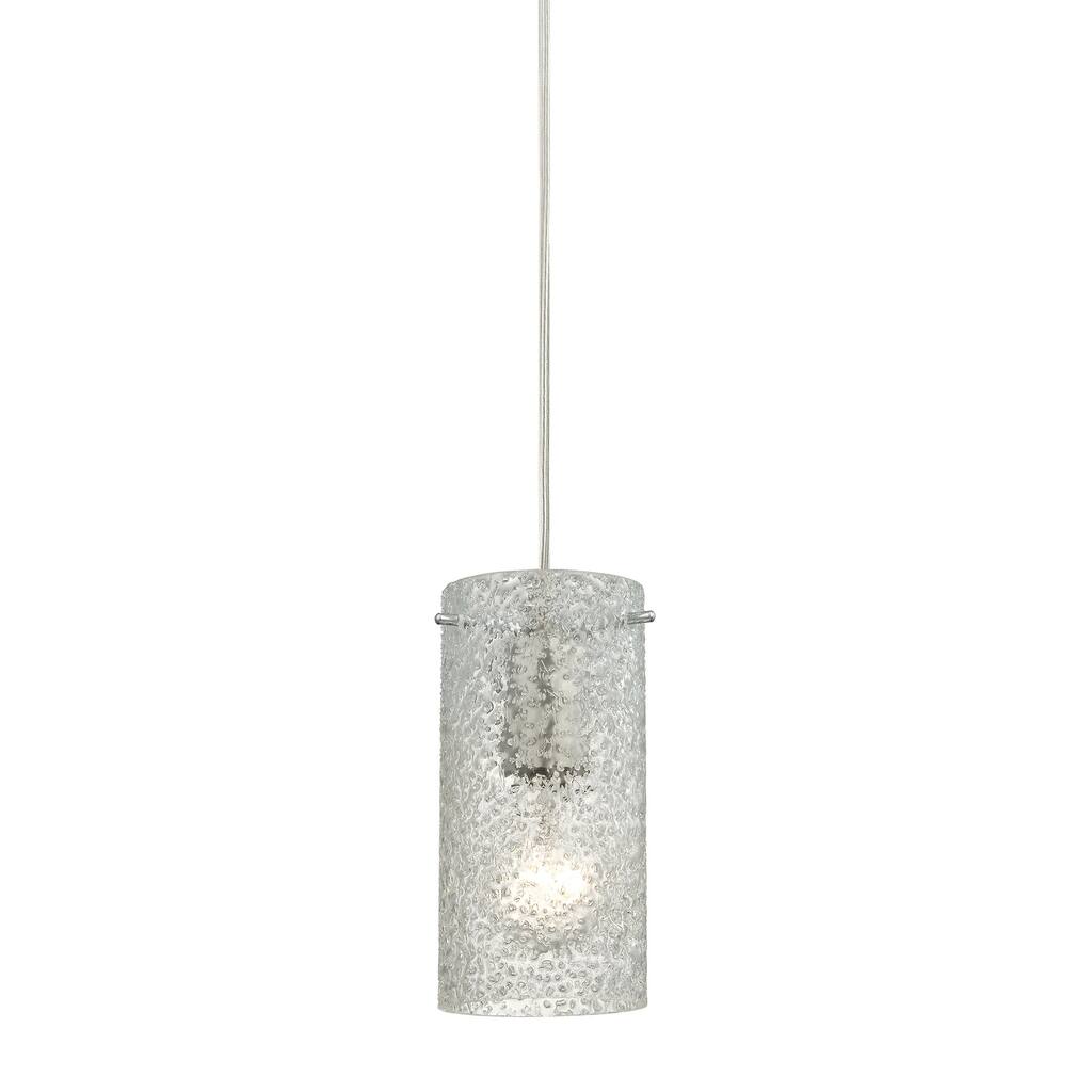 Elk Home Ice Fragments Satin Nickel With Clear Glass 1 Light Pendant