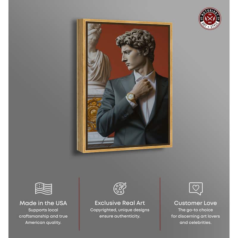 Notoriart Sculpture With Style Framed Men Style 1 Piece Canvas Wall Art