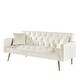 preview thumbnail 14 of 13, Versatile Convertible Folding Futon Sofa Bed, Features Adjustable Backrest and Stylish Gold Legs.