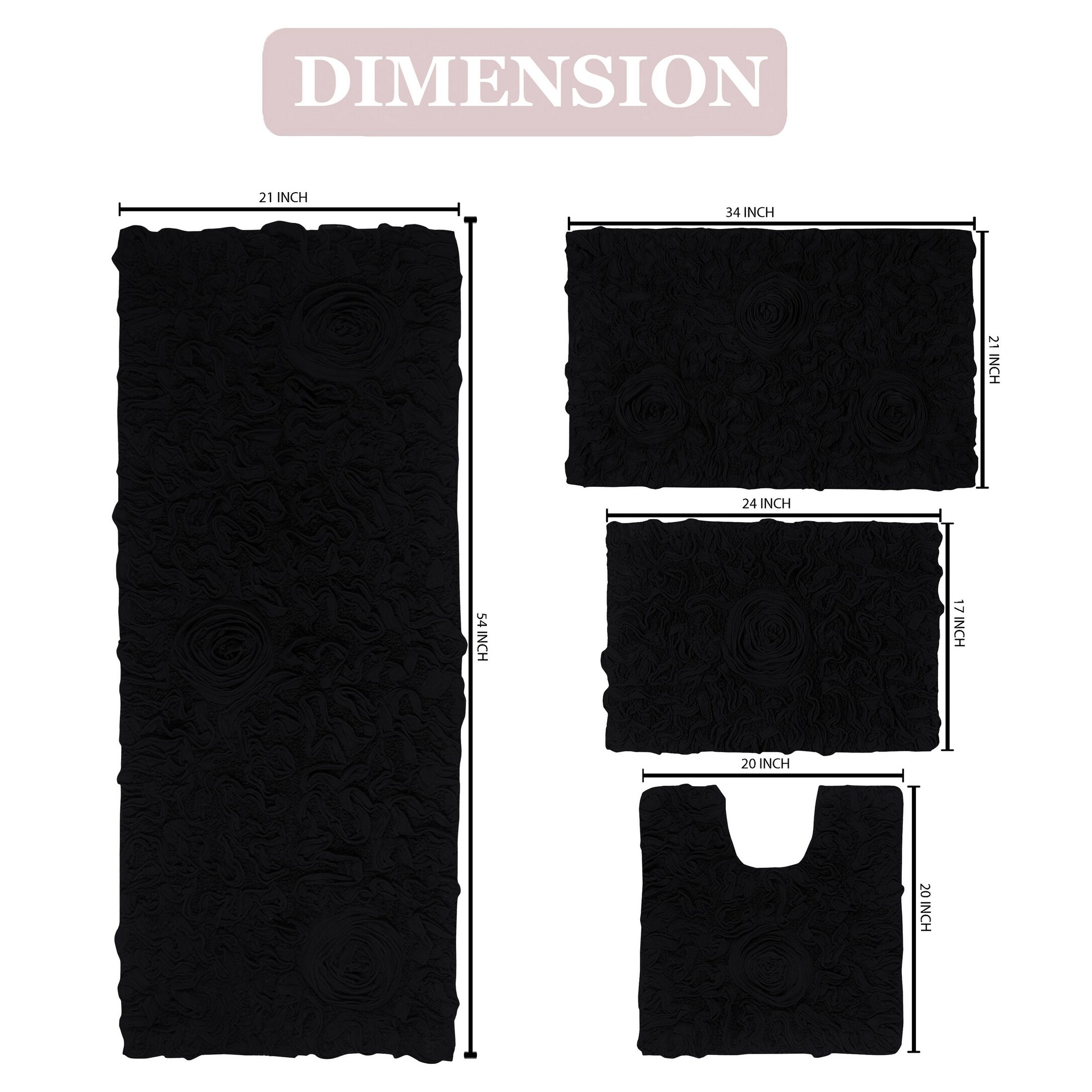 Bell Flower Cotton Non-Slip Bath Mat Soft Absorbent Bathroom Rug-image