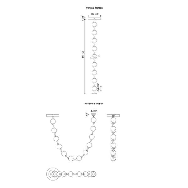 dimension image slide 0 of 2, Alora Lighting PD321712-RT Marni 86" Wide 3000K LED Linear Pendant