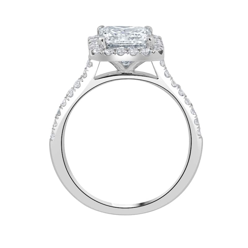 Auriya 14k-White Gold Lab Grown Princess-Halo Diamond Engagement Ring 2.50ct. tw. (E-F VS)