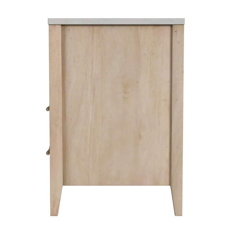 Mayfair 2 Drawer Wood and Marble Nightstand