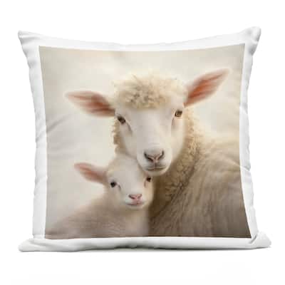 Stupell Lamb & Sheep Cuddles Printed Outdoor Throw Pillow Design by Heidi Kuntz