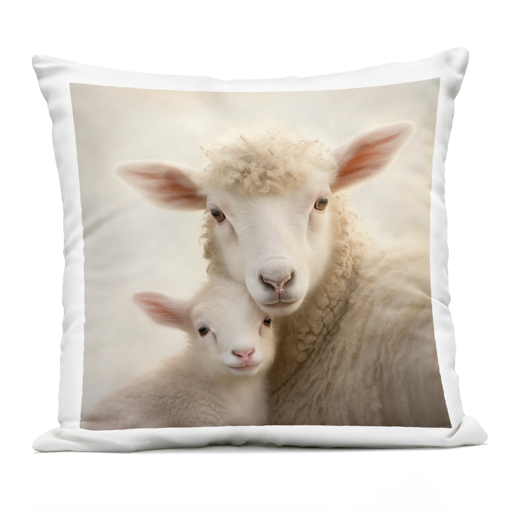 Stupell Lamb & Sheep Cuddles Printed Outdoor Throw Pillow Design by Heidi Kuntz