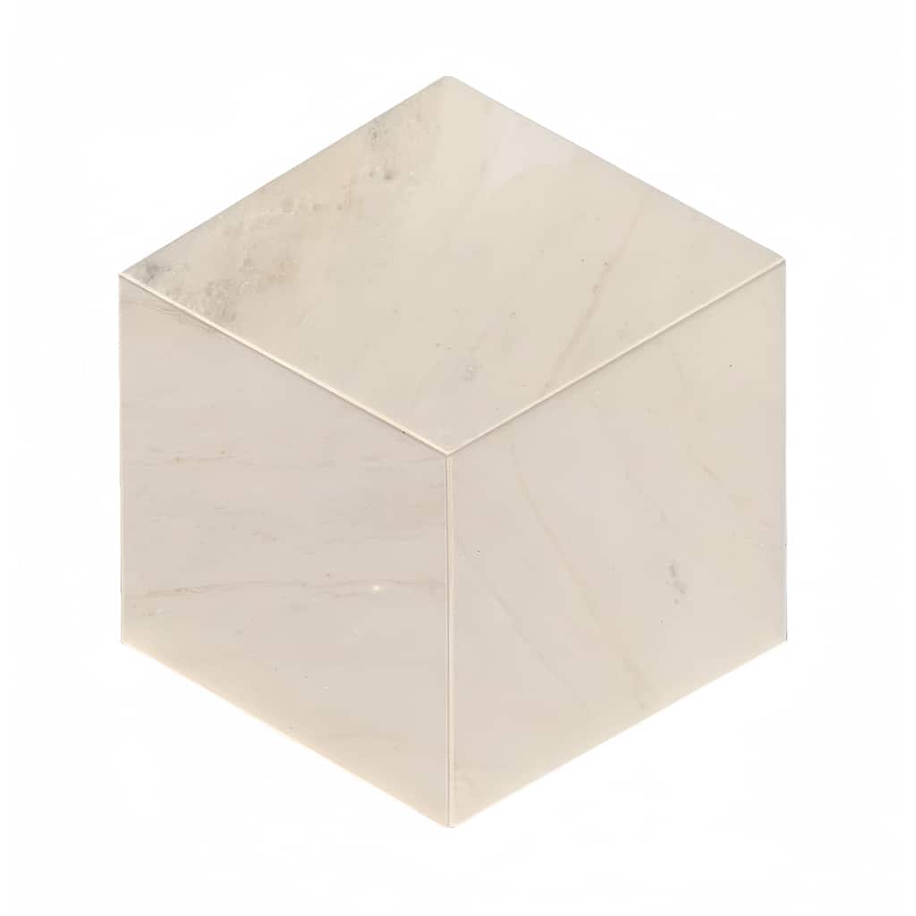 Hexagon Polished Marble Tile - White Natural Stone for Floor and Wall, 12-Piece Box