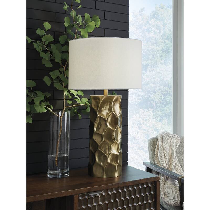 Signature Design by Ashley Marshawn Gold Table Lamp - 18" W x 18" D x 32" H