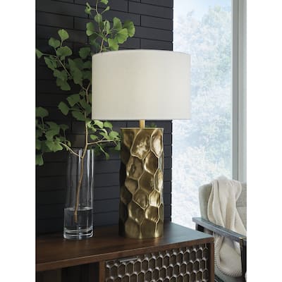 Signature Design by Ashley Marshawn Gold Table Lamp - 18" W x 18" D x 32" H