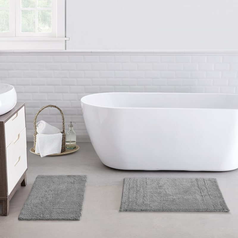 Anne Klein 2 Piece Reverie 100% Cotton Bath Rug Set