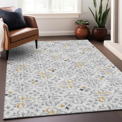 Premium Washable Super Soft Transitional Medallions Mayfield Rug