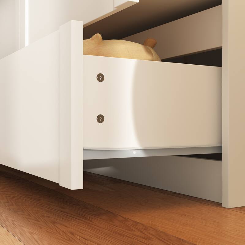 White 9-Drawer Dresser with Modern Design and Safety Features