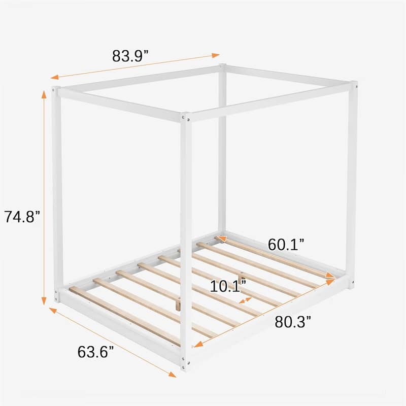 Merax Canopy Platform Bed with Support Legs