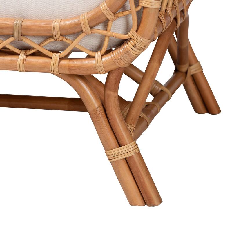 Pakis Bohemian Light Honey Rattan Tete-a-Tete Sofa