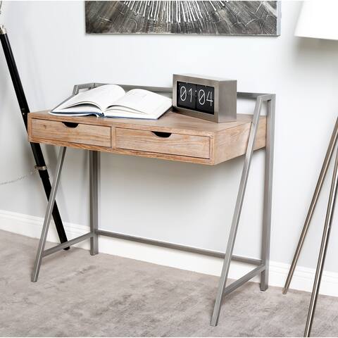 Brown Metal Modern Desk 34 x 38 x 20 - 38 x 20 x 34
