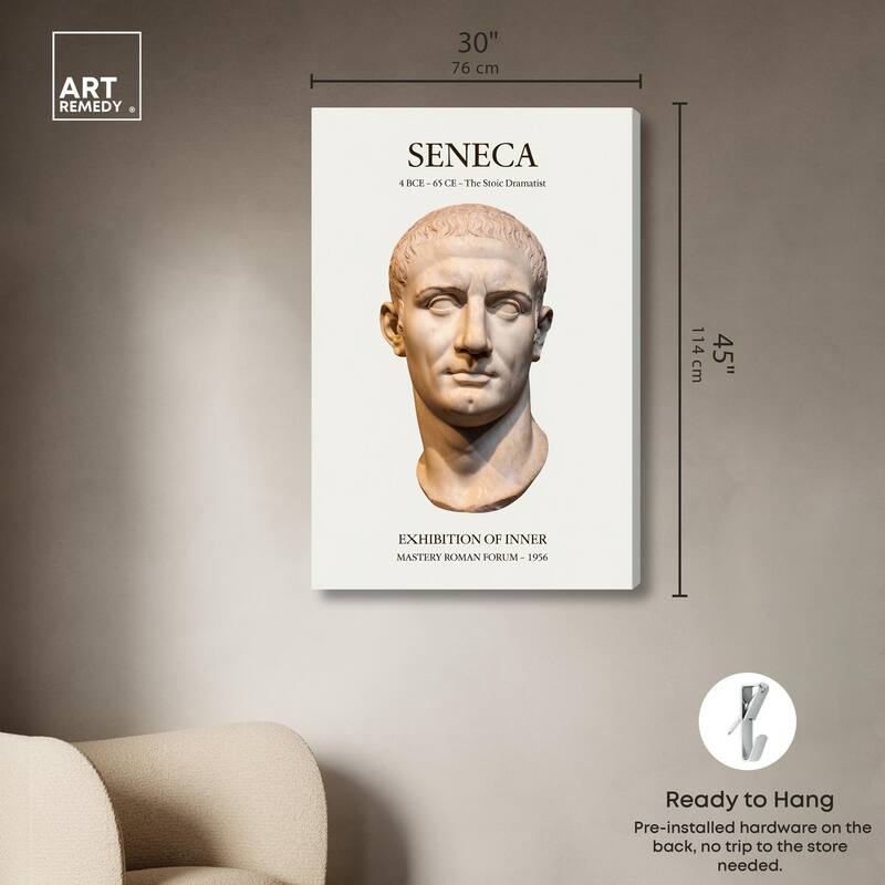 Bust of Seneca Canvas by Art Remedy, Gallery Wrapped