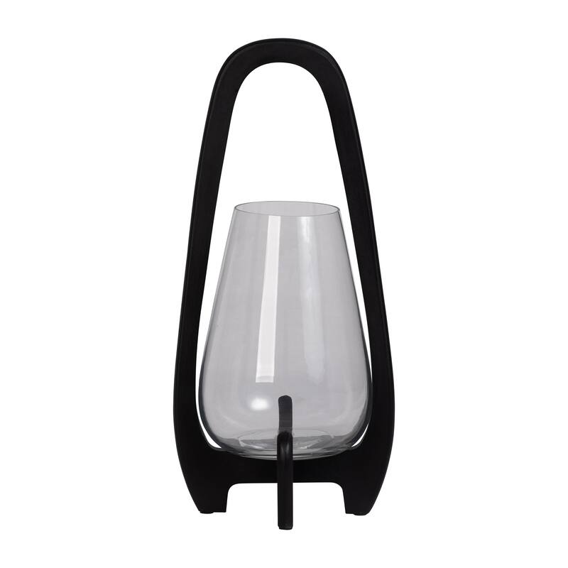 Sagebrook Home Modern Crafted Glass and Wood Lantern