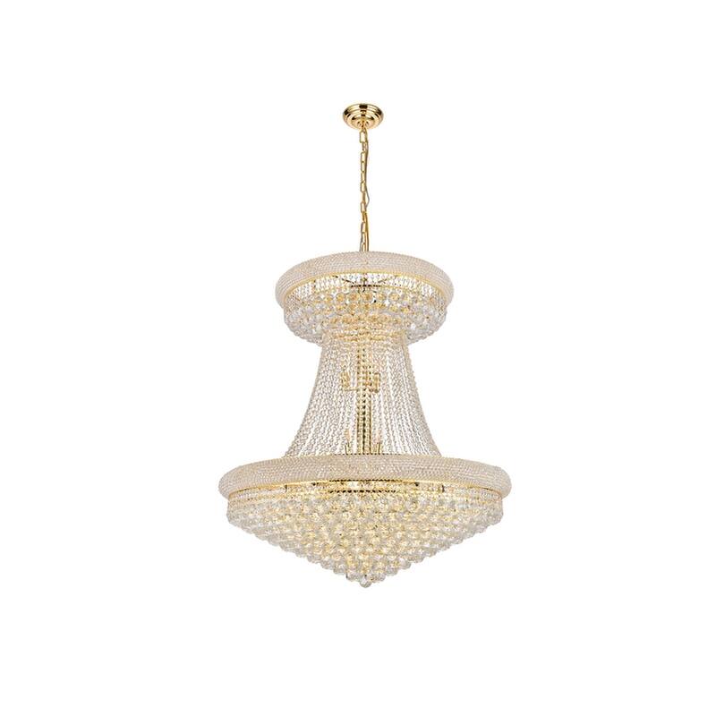 Elegant Lighting Gold Royal-cut 36-inch Crystal Clear Large Hanging Chandelier