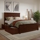 preview thumbnail 3 of 131, AFI Nantucket Platform Bed with Matching Footboard & Storage Drawers Walnut - Full