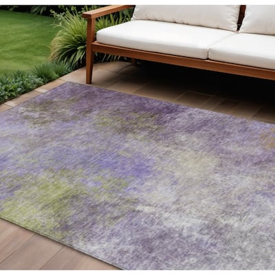 HomeRoots Abstract Transitional Rectangle Outdoor Rug
