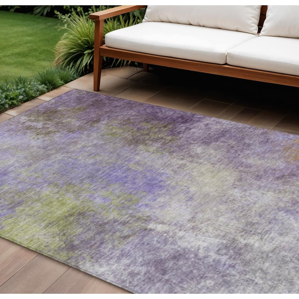 HomeRoots Abstract Transitional Rectangle Outdoor Rug