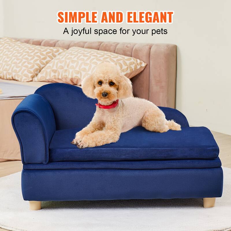 VEVOR Pet Sofa, Dog Couch for Dogs and Cats, Soft Velvety Dog Sofa Bed