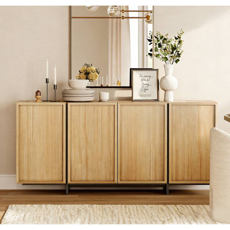 WAMPAT Modern TV Stand and Sideboard Buffet Cabinets Set of 2, Entertainment Center with Storage, Multifunctional Cabinet