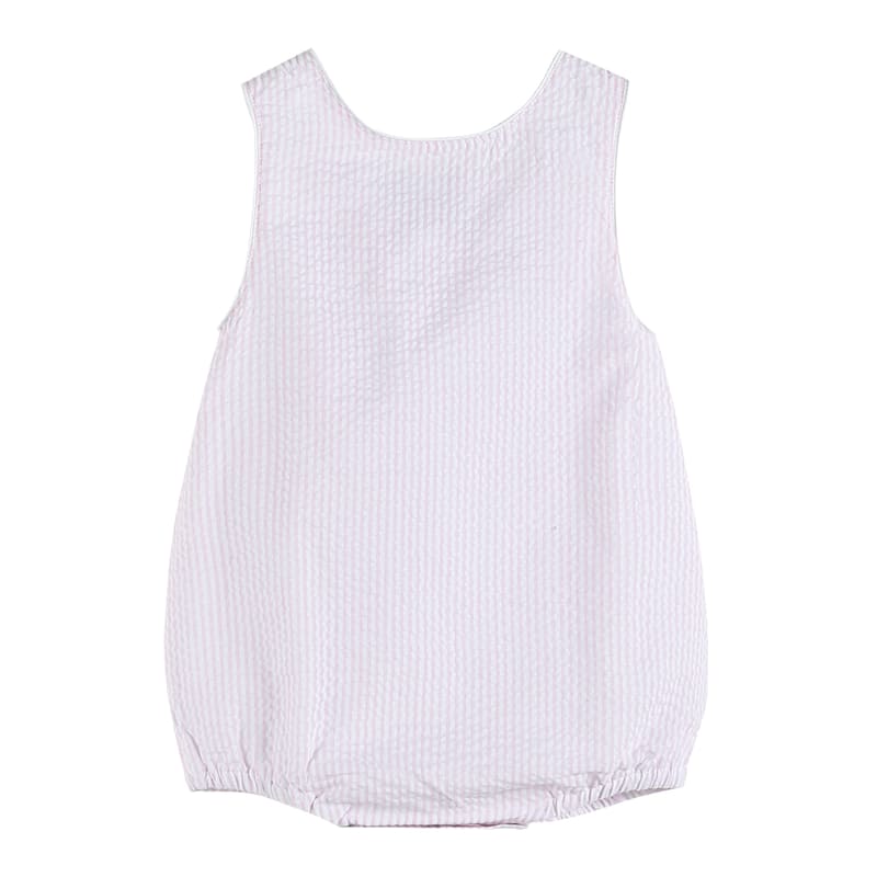 Lil Cactus Classic Pink Seersucker Bubble Romper