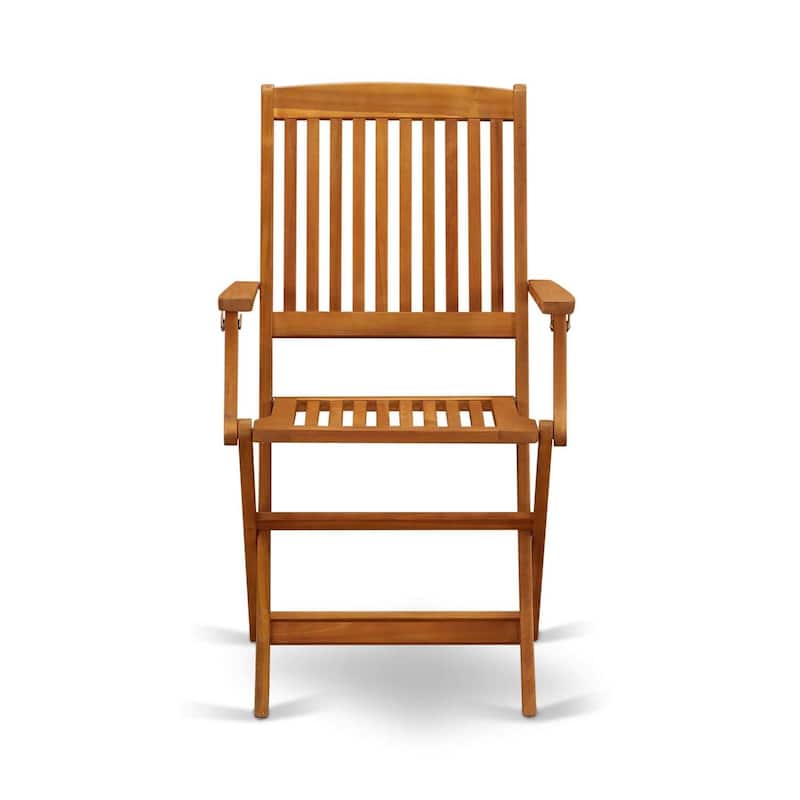 Folding Acacia Wood Armchairs - Set of 2 Outdoor Patio Chairs - 35.2