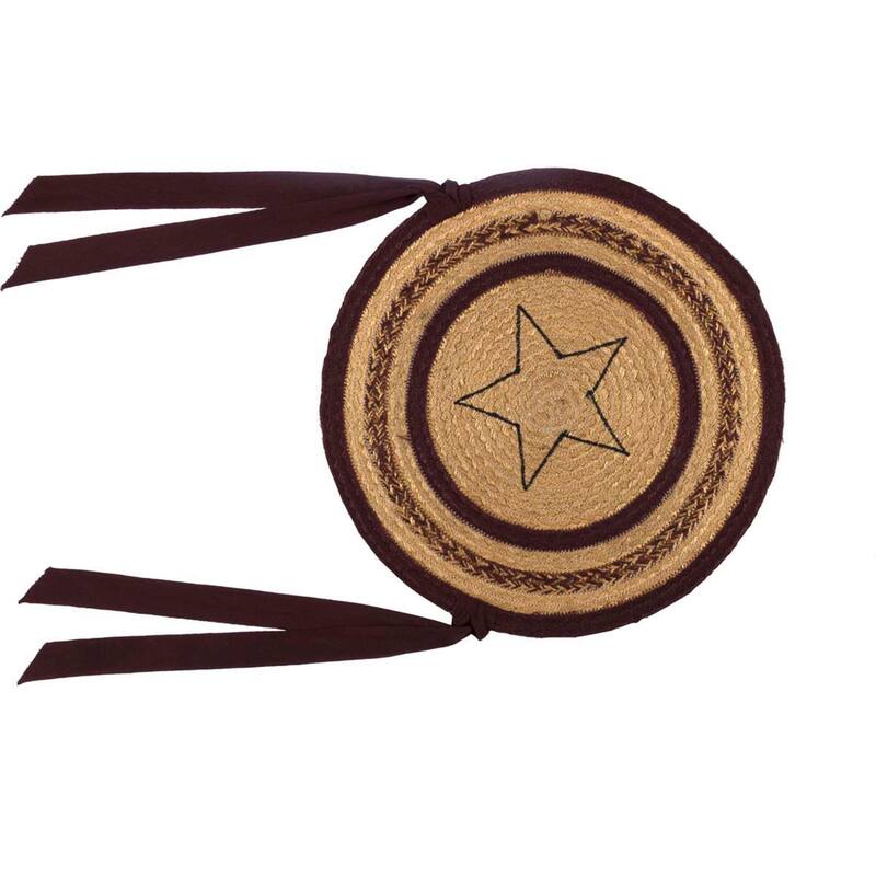 Potomac Jute Applique Star Chair Pad Set of 6