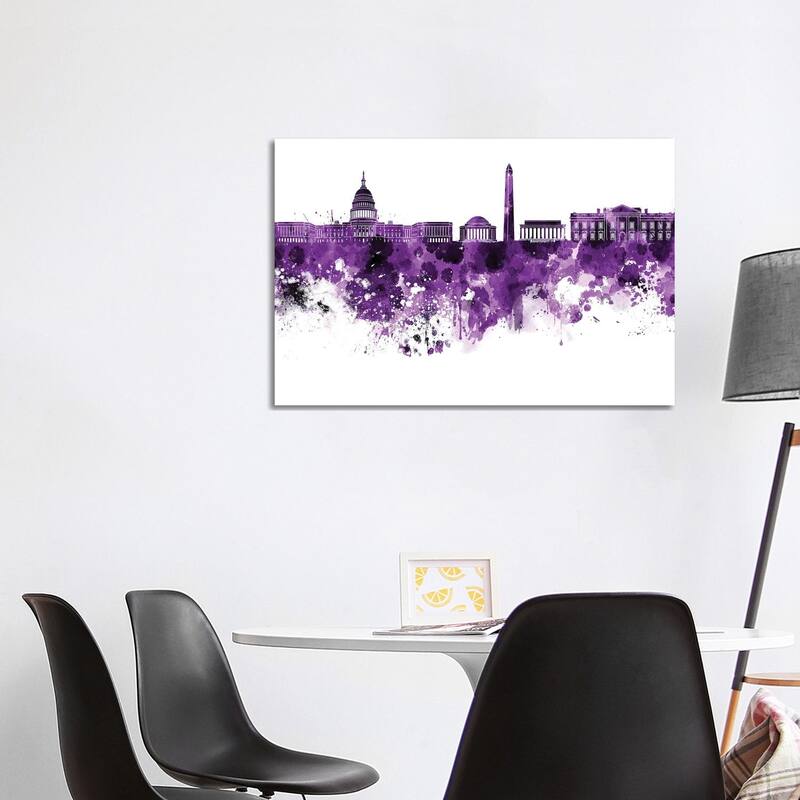 iCanvas "Washington DC Skyline In Lilac" by Paul Rommer Canvas Print - 26x40x1.5