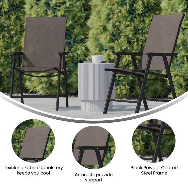Outdoor Folding Patio Sling Chair / Portable Chair (2 Pack)