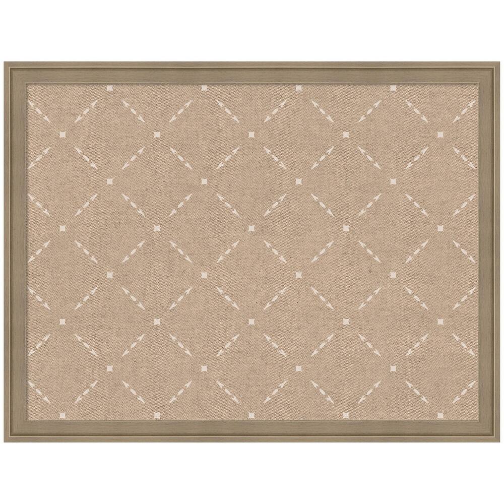 Kate and Laurel Pinboard Beige Lattice Pattern